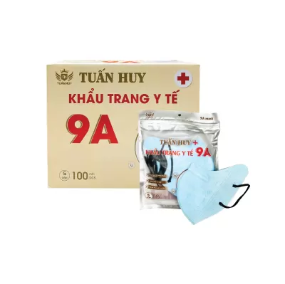 Khẩu Trang 9A Mask Tuấn Huy Xanh Thùng 100 Cái